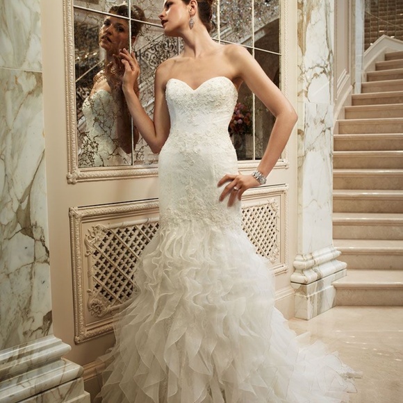 CASABLANCA BRIDAL STYLE 2096 GRACEFUL WHISPERS LACE RUFFLES 10 NEW NO TAGS - Picture 13 of 14